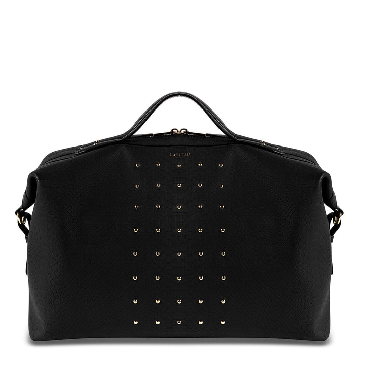 Front view of Latitu° Venezia weekender in black