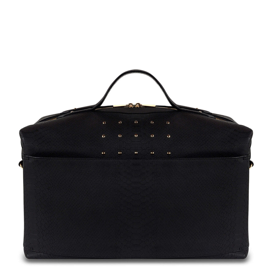 Front view of Latitu° Venezia weekender in black